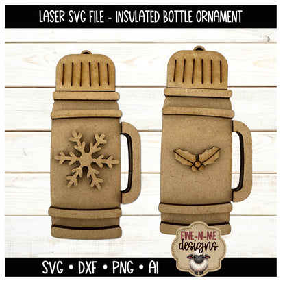 Vintage insulated Bottle Ornament | Laser Cut SVG File