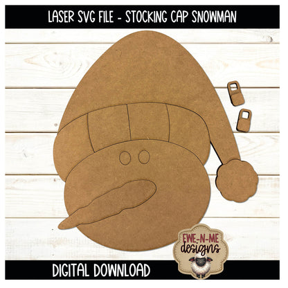 Stocking Cap Snowman Face | Laser Cut SVG File