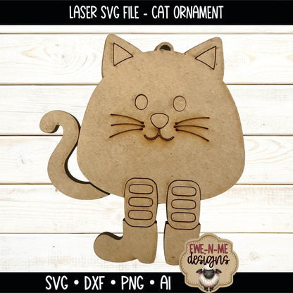 Layered Cat Ornament | Laser Cut SVG File