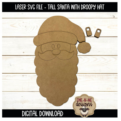 Tall Santa Face - Long Beard | Laser Cut SVG File