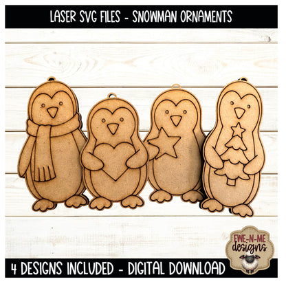 Penguin Ornaments | 4 Laser Cut SVG Files