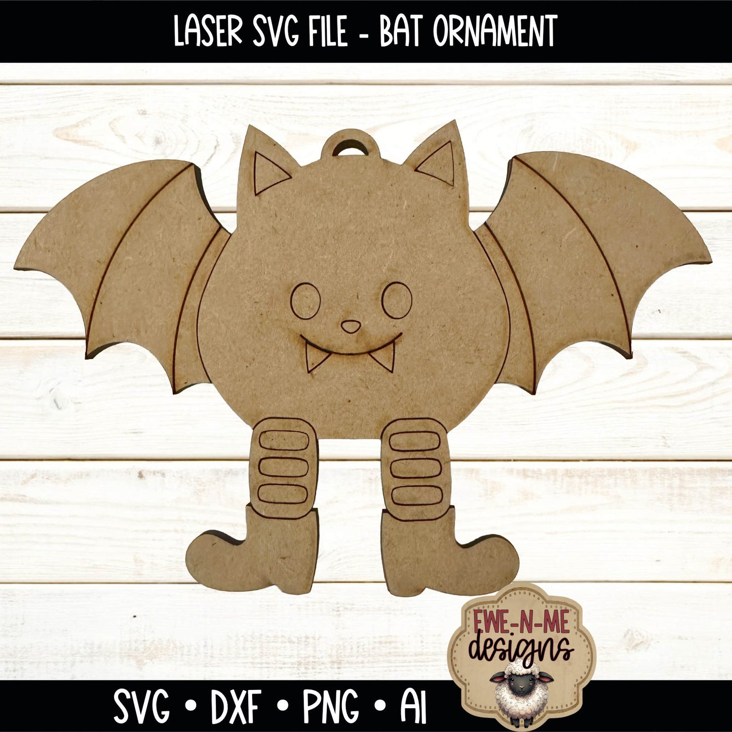 Layered Bat Ornament | Laser Cut SVG File