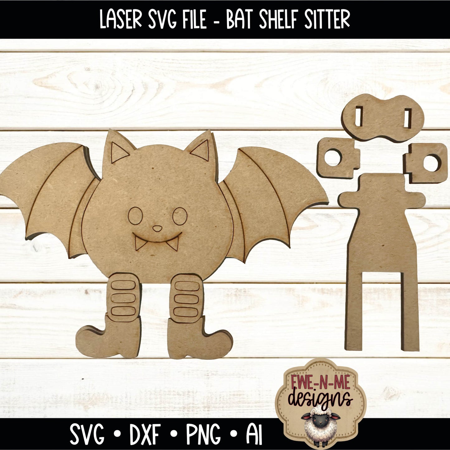 Layered Bat Shelf Sitter | Laser Cut SVG File