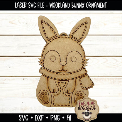Woodland Bunny Ornament | Laser Cut SVG File