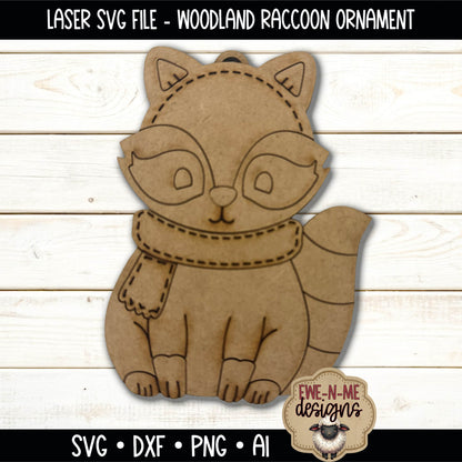 Woodland Raccoon Ornament | Laser Cut SVG File