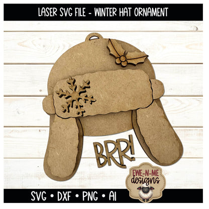 Vintage Winter Trapper Hat Ornament | Laser Cut SVG File