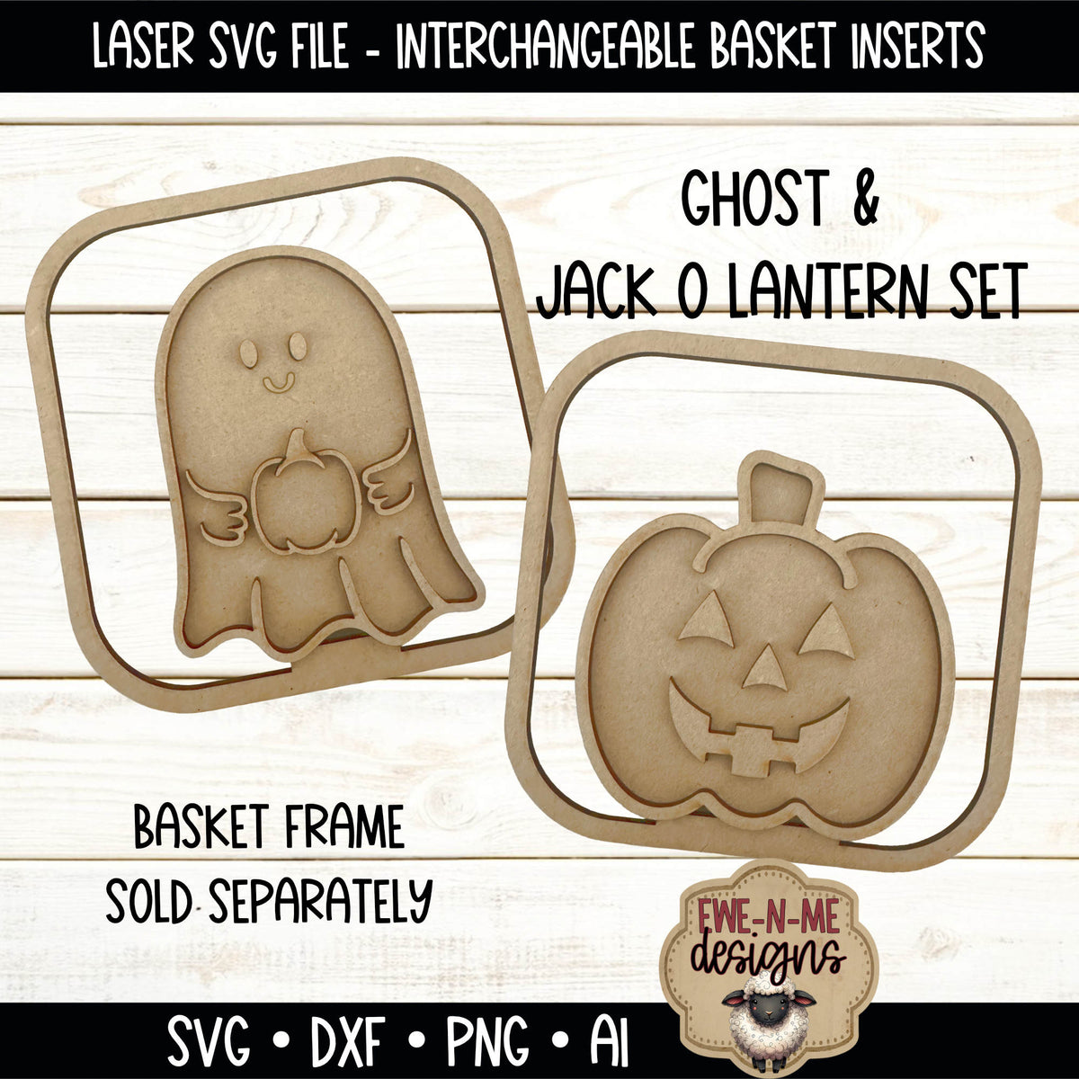 Interchangeable Tobacco Basket Inserts - Ghost and Jack O Lantern | Laser Cut SVG Files