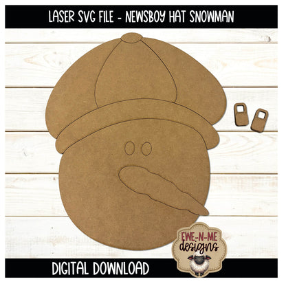 Newsboy Hat Snowman Face | Laser Cut SVG File
