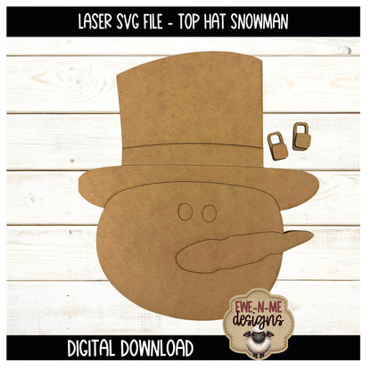 Top Hat Snowman Face | Laser Cut SVG File