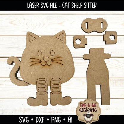 Layered Cat Shelf Sitter | Laser Cut SVG File