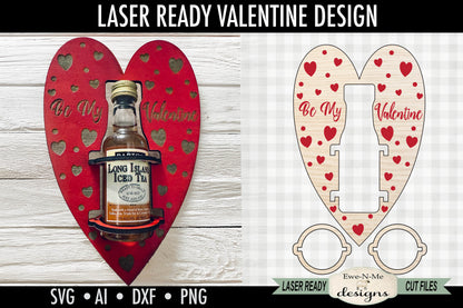 Be My Valentine Small Bottle Holder -  Laser Cut SVG