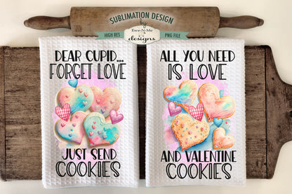 Valentine Heart Cookies - Kitchen Towel Sublimation Designs