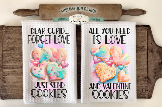 Valentine Heart Cookies - Kitchen Towel Sublimation Designs