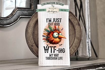 Funny Birds WTF - Kitchen Towel Sublimation Designs