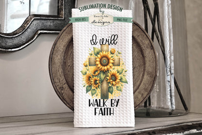 Sunflower Cross - Kitchen Towel Sublimation Designs