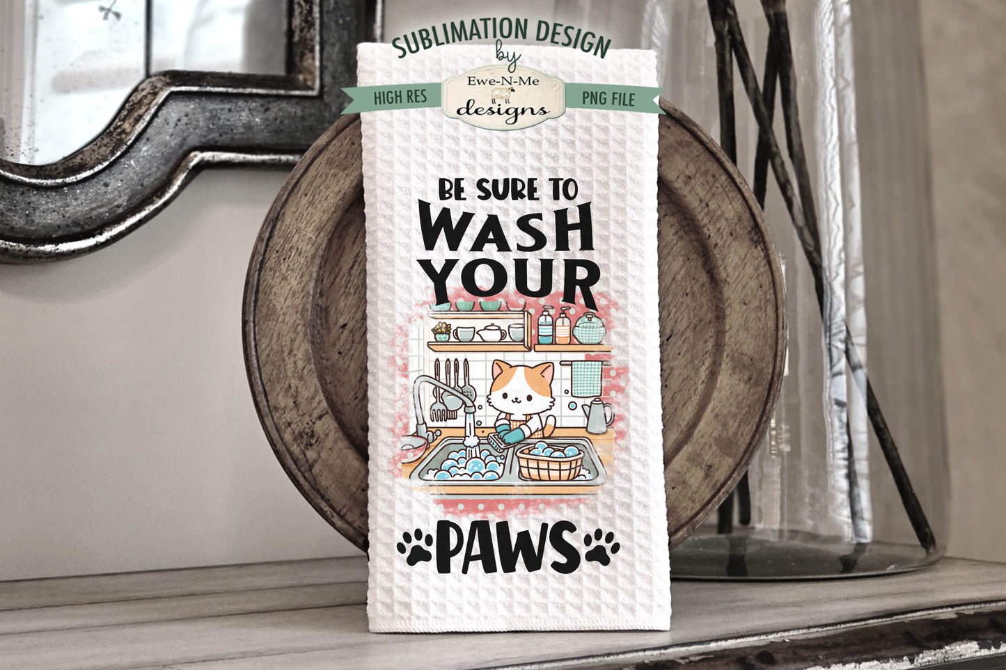 Funny Kitchen Cats - Kitchen Towel Sublimation Designs