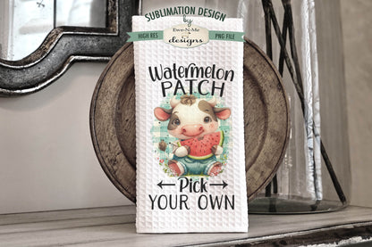 Watermelon Patch Cows - Kitchen Towel Sublimation Designs