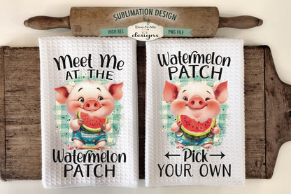 Watermelon Patch Pigs - Kitchen Towel Sublimation Designs