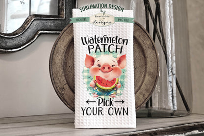 Watermelon Patch Pigs - Kitchen Towel Sublimation Designs