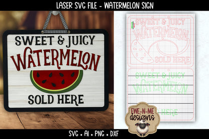 Watermelon Sign | Laser Cut SVG File