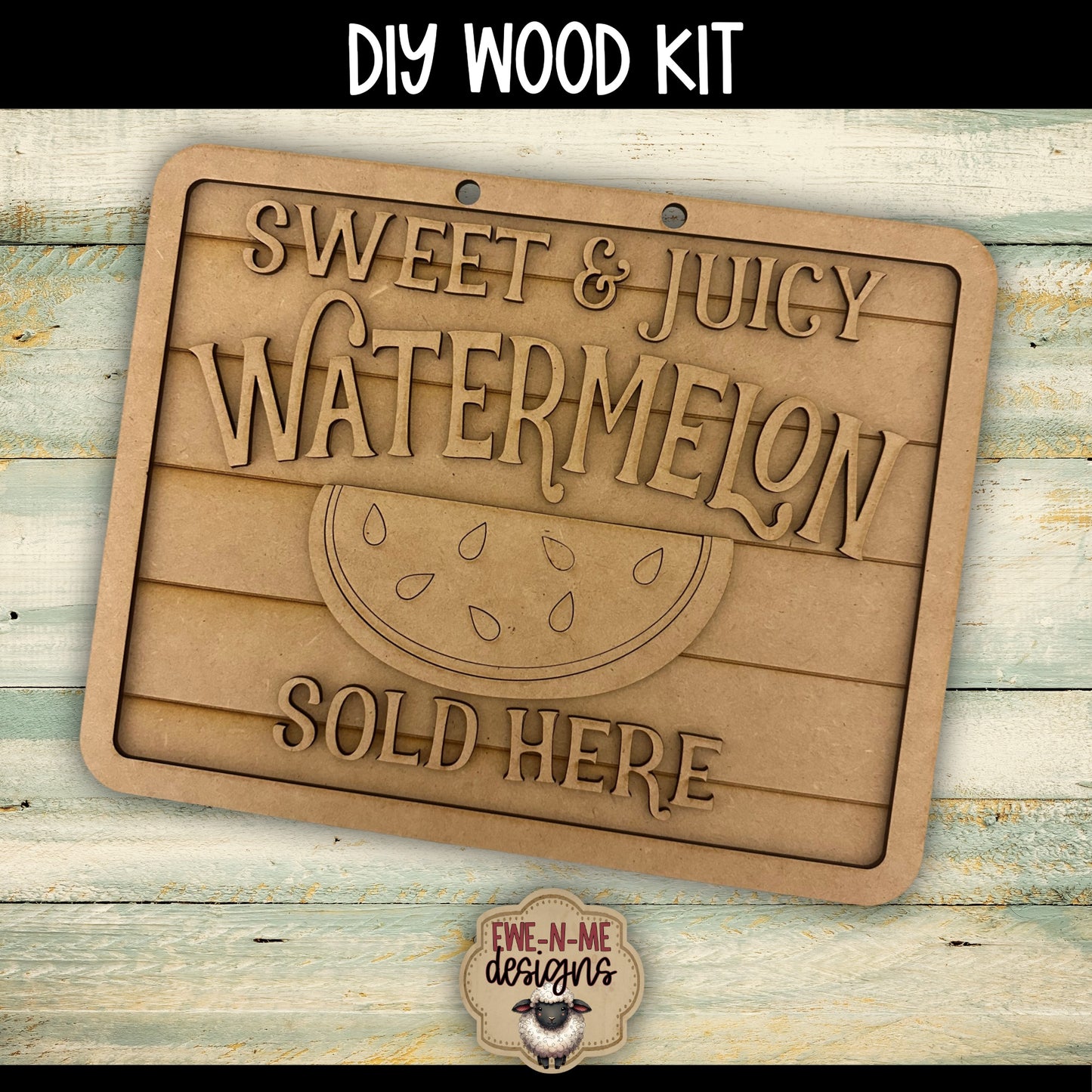 Watermelon Shiplap Sign | DIY WOOD KIT