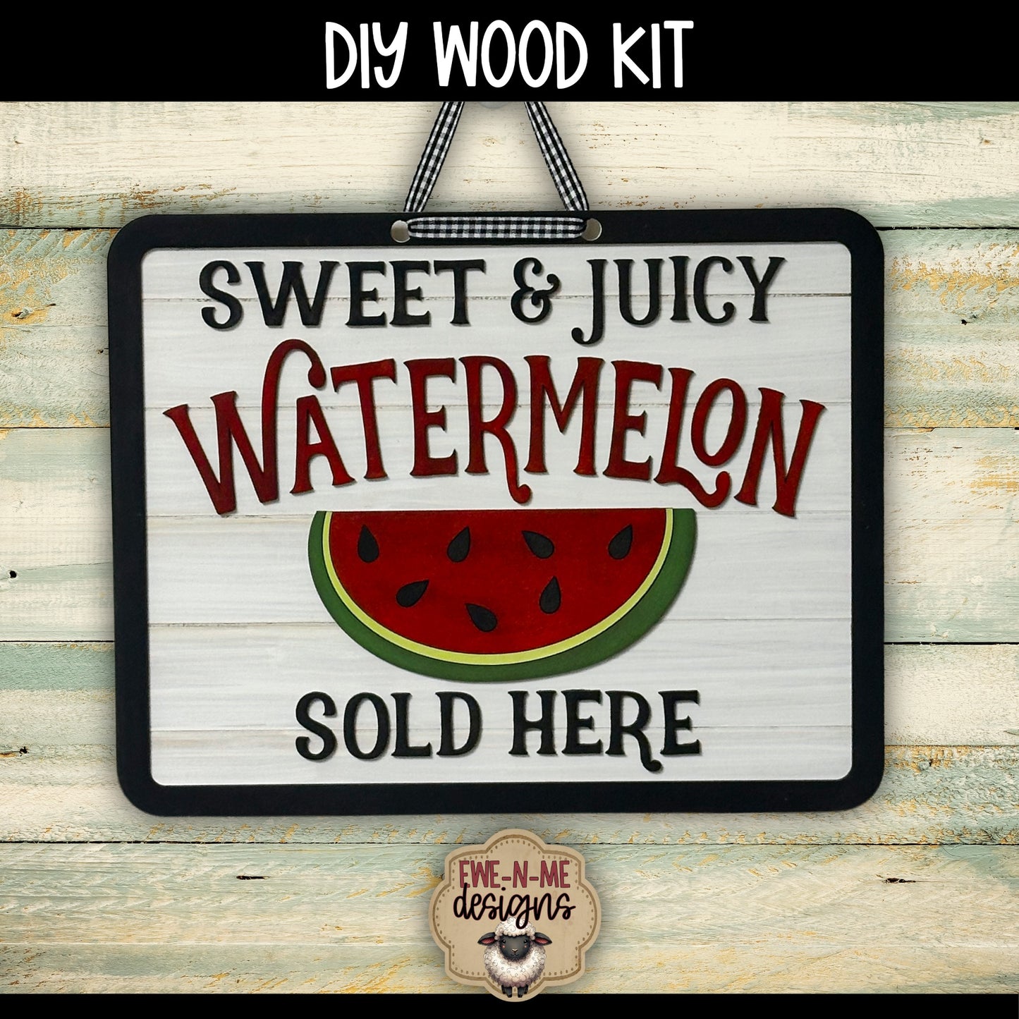 Watermelon Shiplap Sign | DIY WOOD KIT