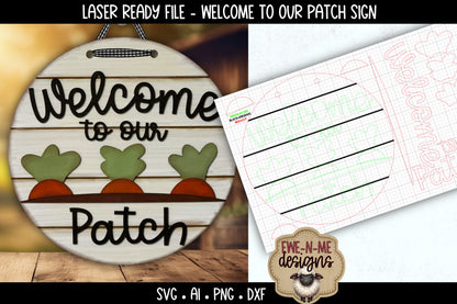 Welcome to Our Patch Carrot Door Hanger Sign | Laser Cut SVG File
