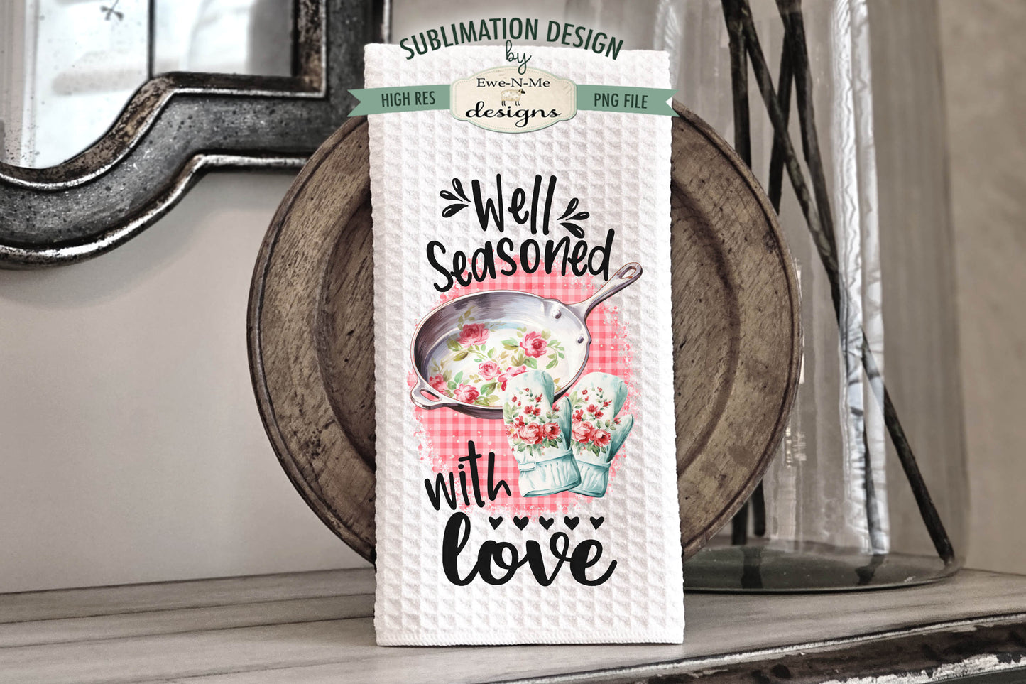 Floral Vintage Kitchen Towel - Kitchen Towel Sublimation Designs