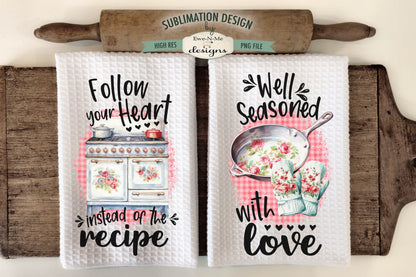 Floral Vintage Kitchen Towel - Kitchen Towel Sublimation Designs