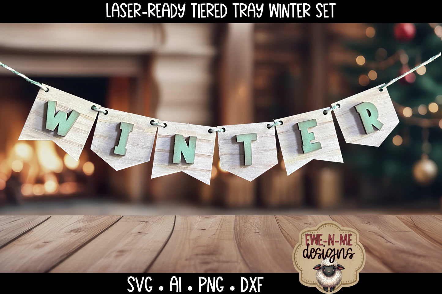 Winter Tiered Tray Six Designs SVG Set - Laser Cut SVG