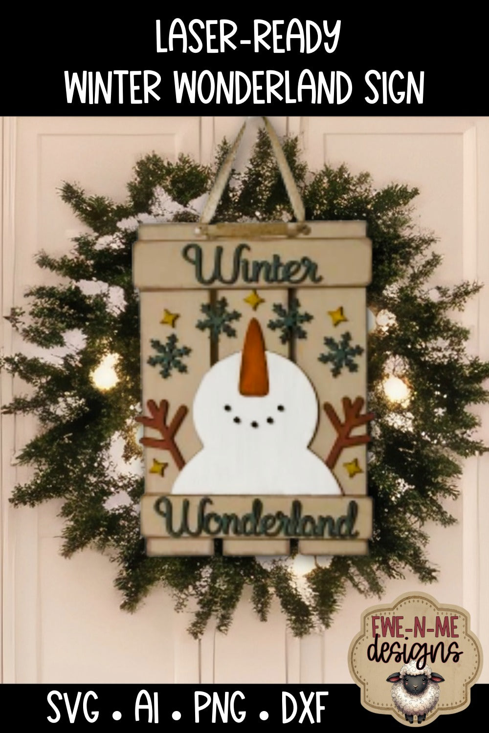 Snowman Wonderland Sign Laser Ready SVG | Laser Cut SVG File