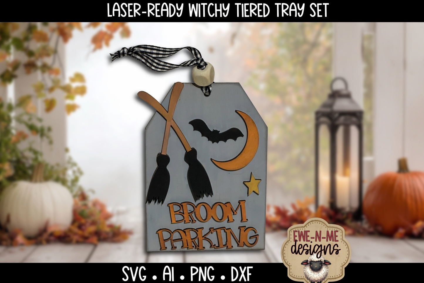 Cute Halloween Witch Tiered Tray Six Designs SVG Set - Laser Cut SVG
