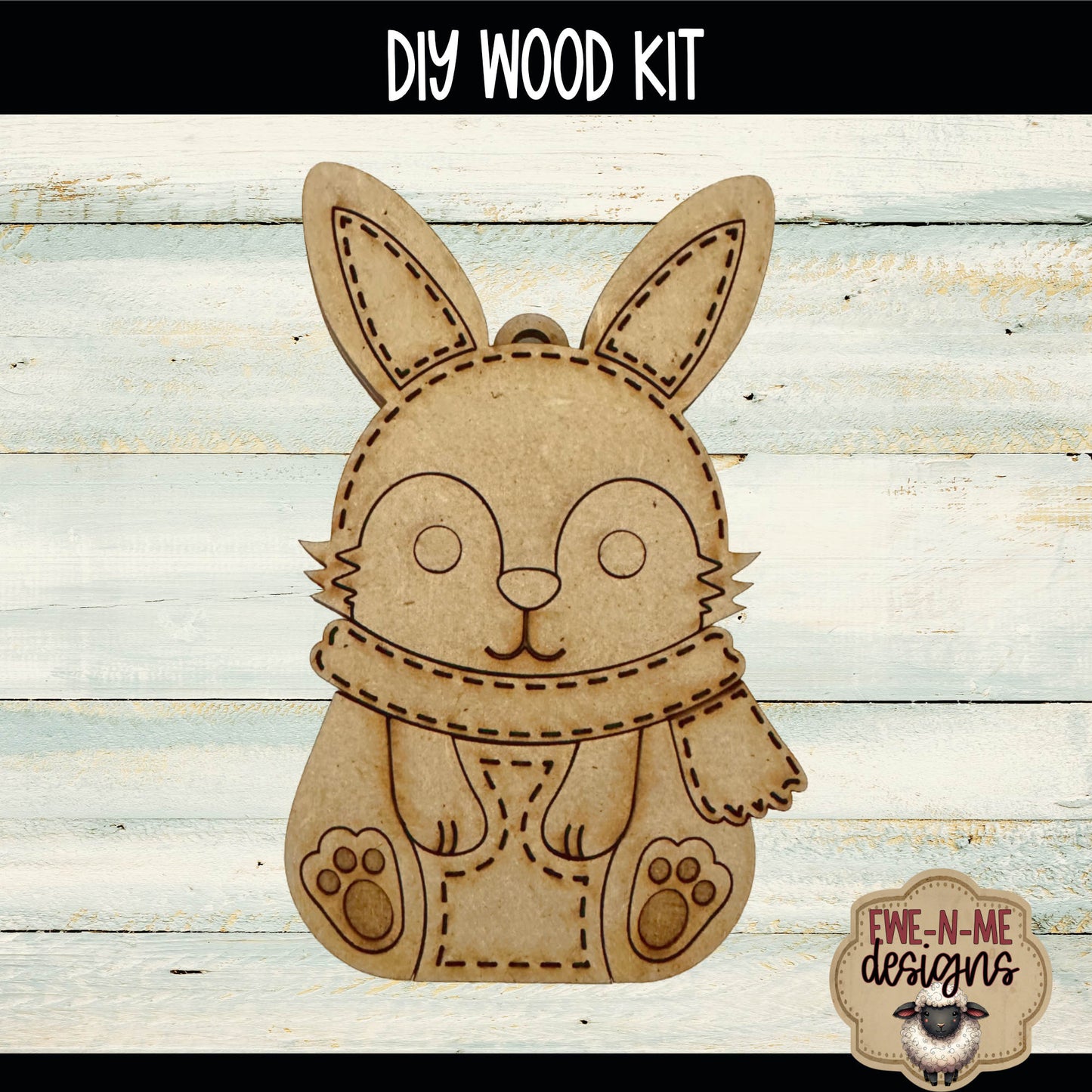 Woodland Bunny Ornament | DIY WOOD KIT
