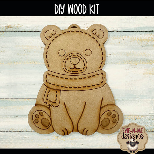 Woodland Bear Ornament | DIY WOOD KIT