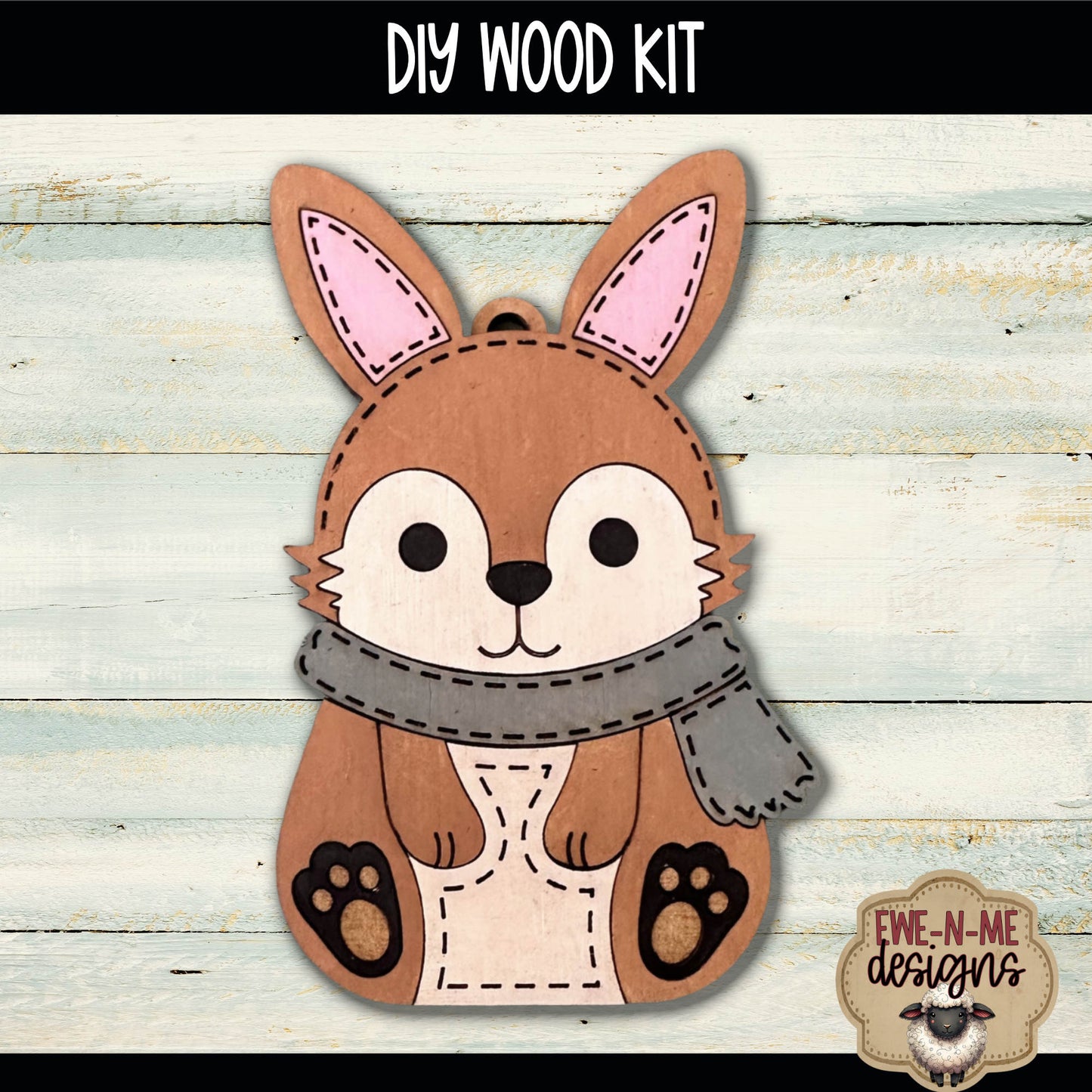 Woodland Bunny Ornament | DIY WOOD KIT