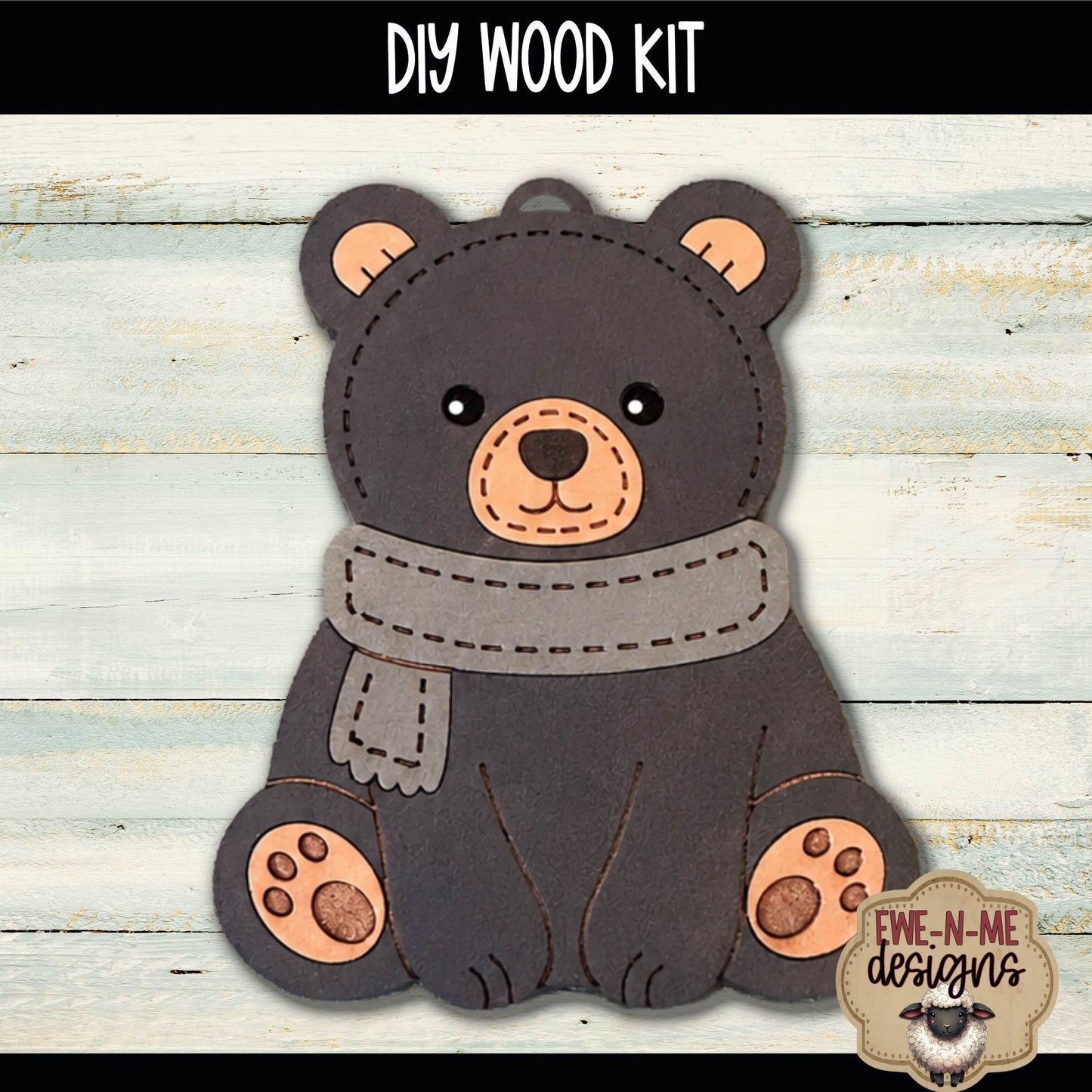 Woodland Bear Ornament | DIY WOOD KIT