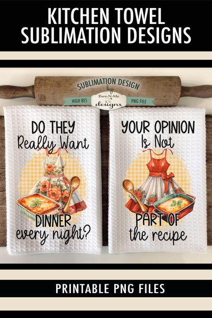 Snarky Vintage Aprons- Kitchen Towel Sublimation Designs