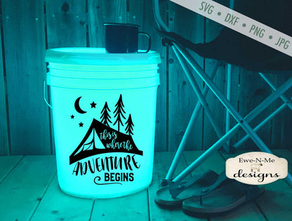 Adventure Begins - Camping Bucket - SVG