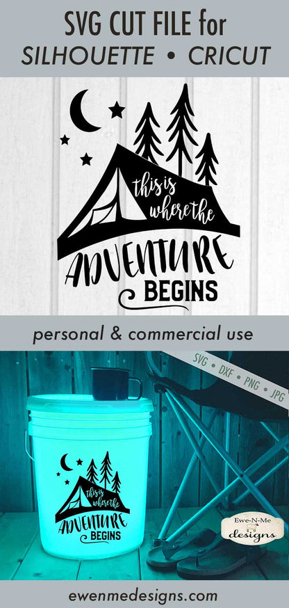 Adventure Begins - Camping Bucket - SVG