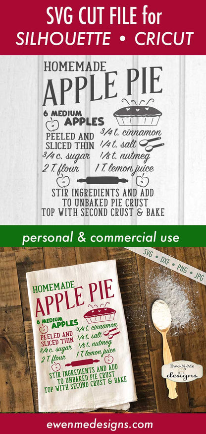 Apple Pie Recipe - Kitchen - SVG