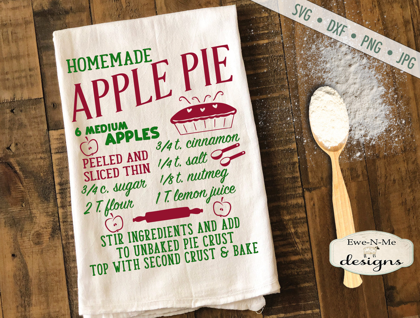 Apple Pie Recipe - Kitchen - SVG