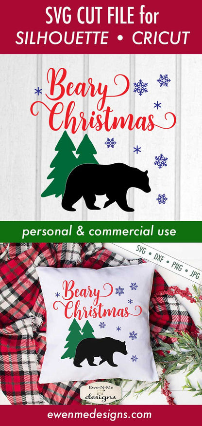 Beary Christmas - Winter - Snowflake - SVG