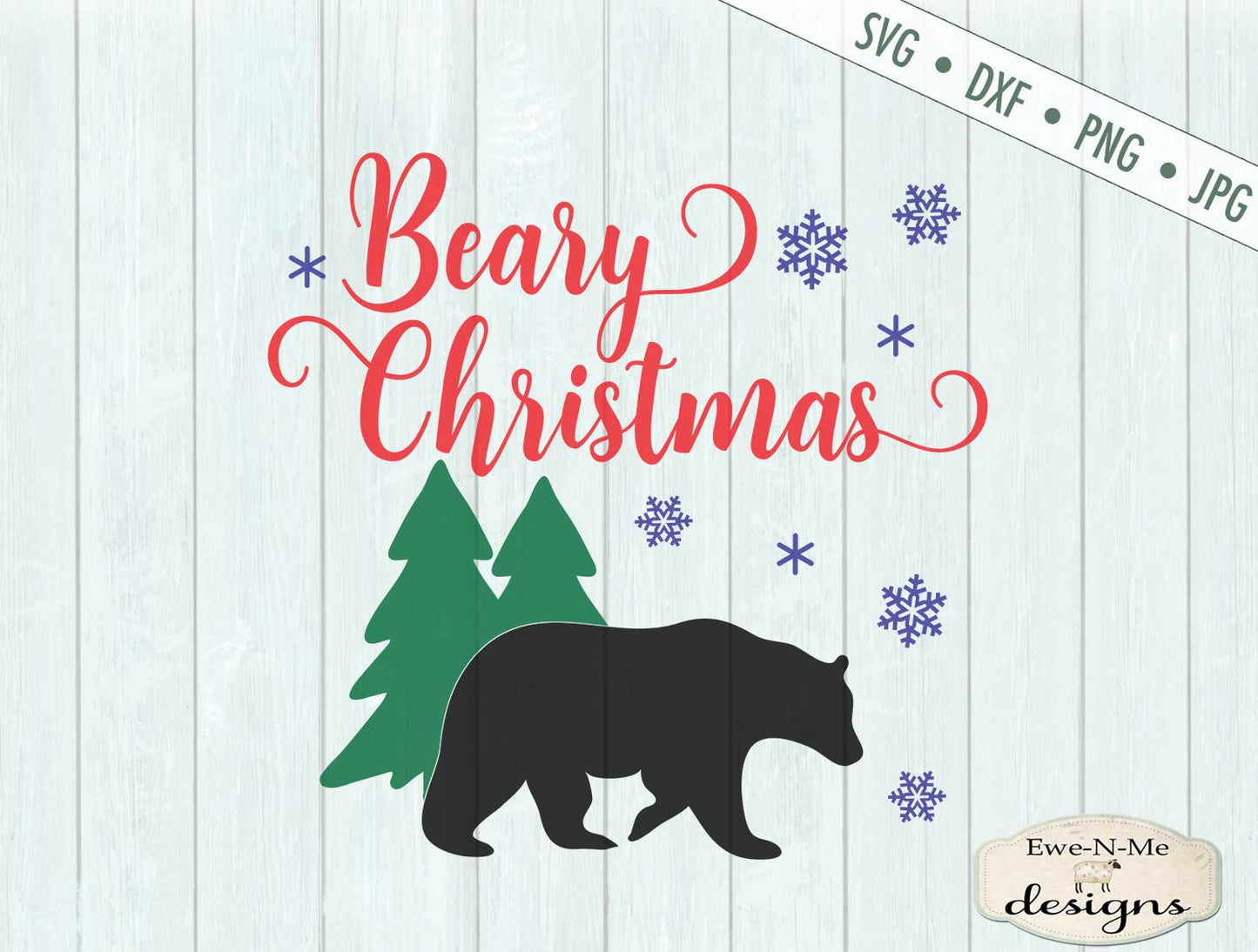 Beary Christmas - Winter - Snowflake - SVG