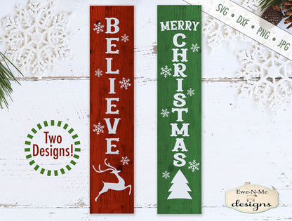 Merry Christmas - Believe Vertical - SVG