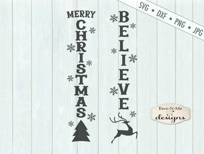 Merry Christmas - Believe Vertical - SVG