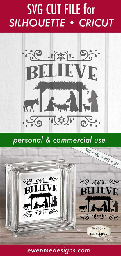 Believe - Nativity - Christmas - SVG