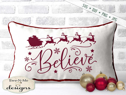 Believe - Santa's Sleigh - SVG