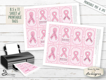 Breast Cancer Awareness Tags - PRINTABLE