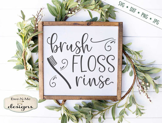 Brush Floss Rinse - Bathroom - SVG