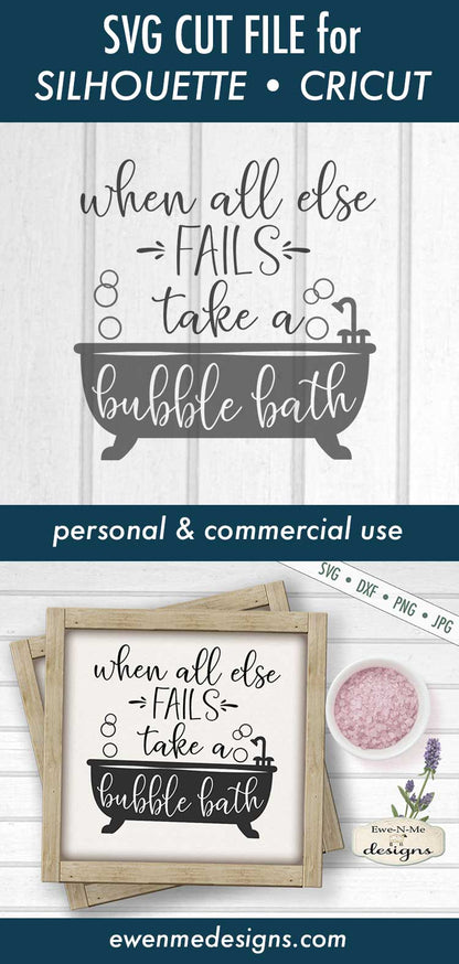 When All Else Fails Take a Bubble Bath - SVG